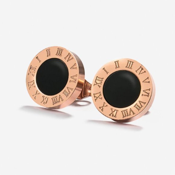 Jewelry - Roman Numeral Stainless Steel Stud Earrings